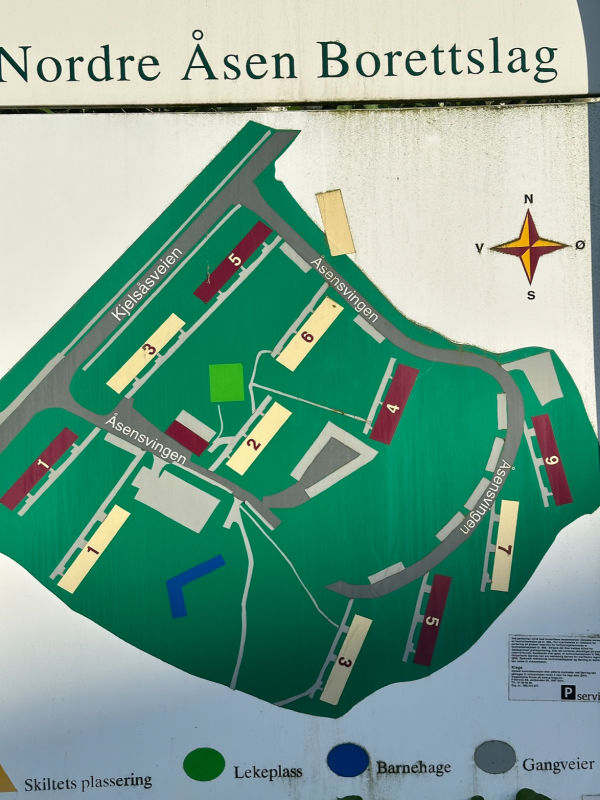 Kart over Nordre Åsen Borettslag