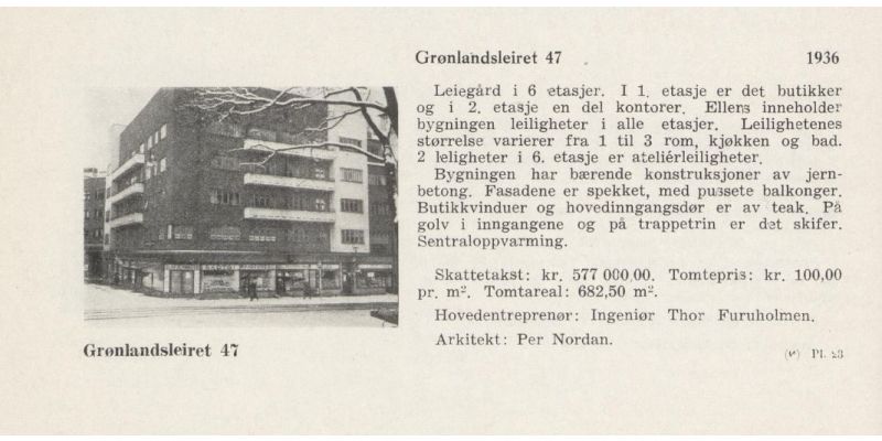 Kilde: Oslo Gårdkallender - Nybygg 1925-1945. Side 124