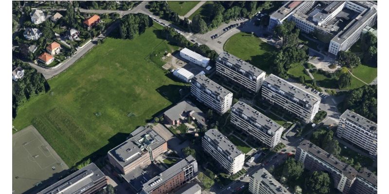 Marienlyst Park Boligsameie før nye kunsgressbane ble anlagt (Foto: Google)