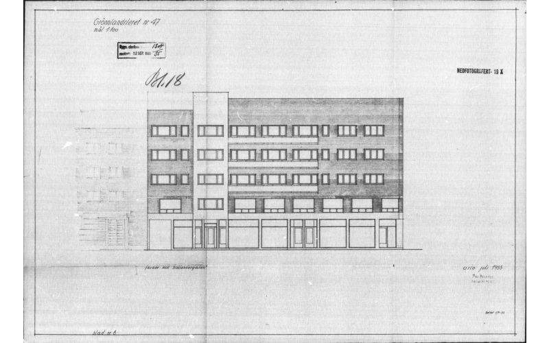 Kilde: PBE Byggesak 193500379. Fasade mot Hollendergata