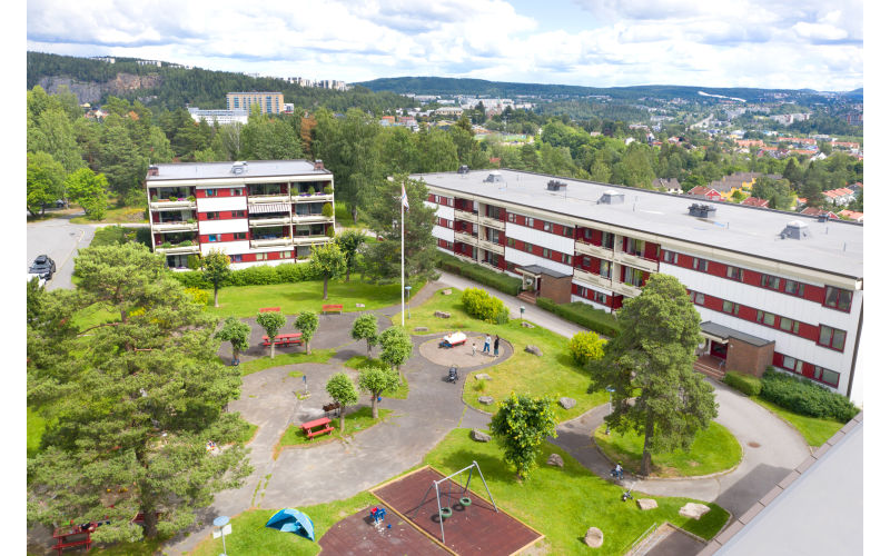 Blokk 1 og 2 med park i midten