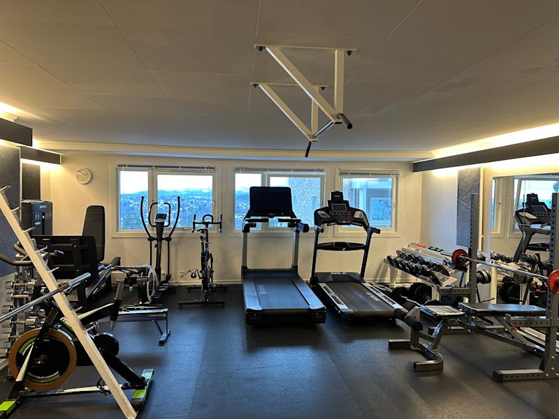 Vi har eget treningsrom 